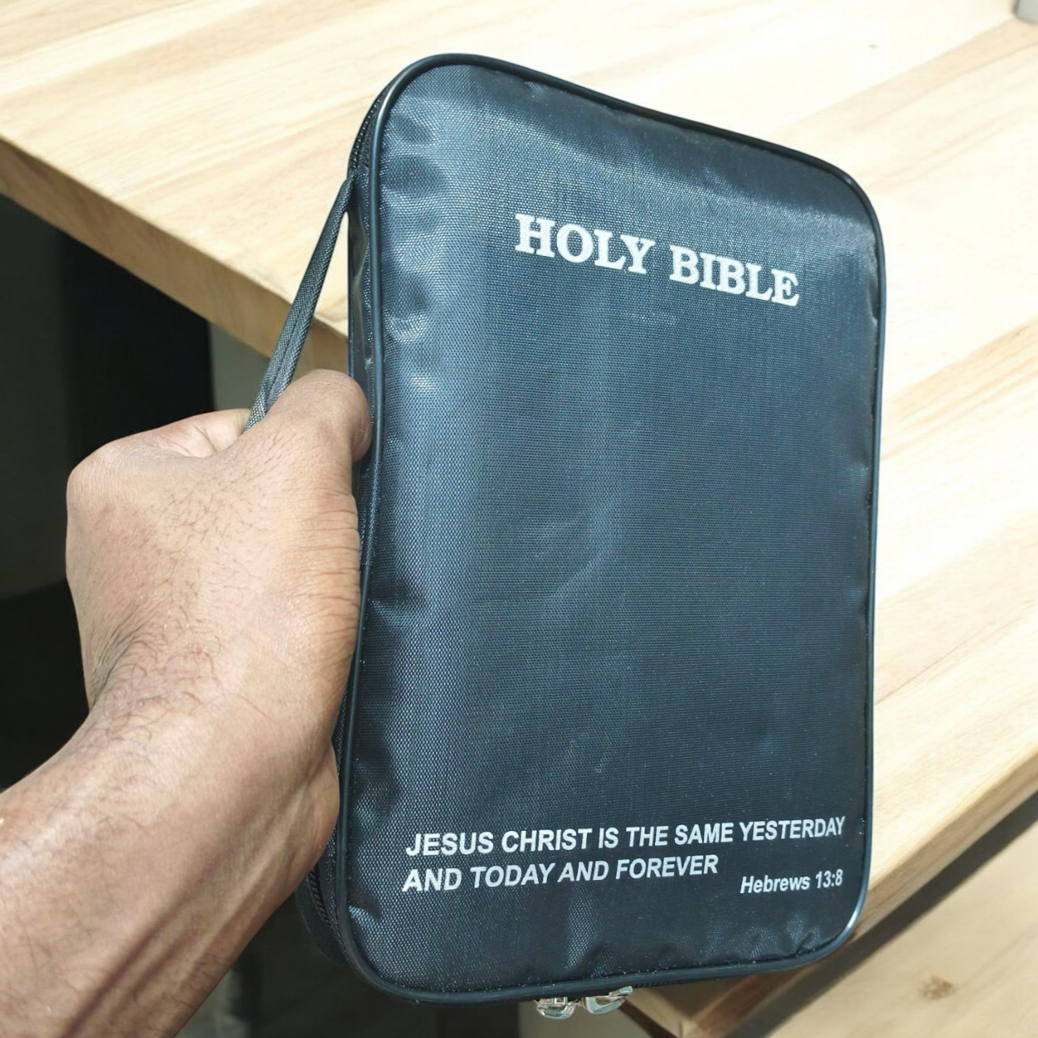 English Water Proof Bible Cover | Normal Size | with Side Handel | English Bible Verses Printed In Cover