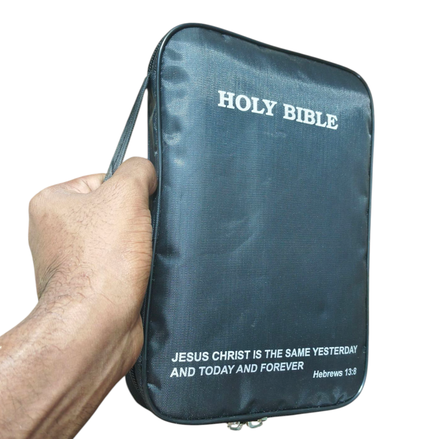 English Water Proof Bible Cover | Normal Size | Bible Verses Printed In Cover | with Side Handel