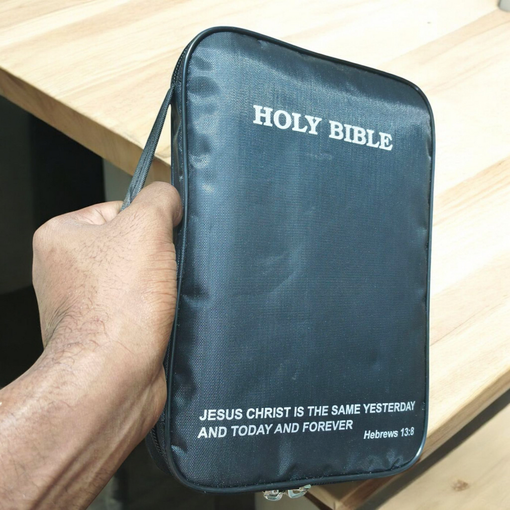 English Water Proof Bible Cover | Normal Size | with Side Handel | English Bible Verses Printed In Cover
